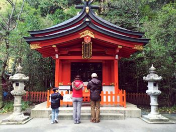 Tourists in temple