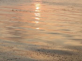 High angle view of beach during sunset