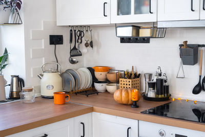 Kitchen utensils on table