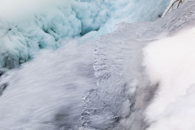 Frozen waterfalls on plitvice lakes np