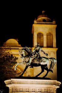 Sculpture of building at night
