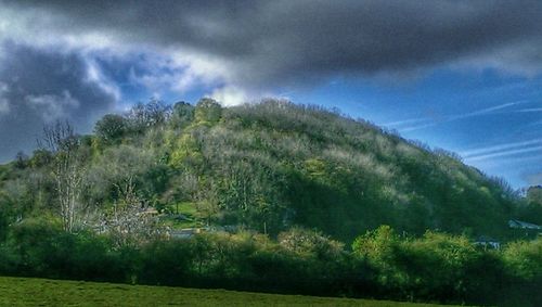 Scenic view of landscape against cloudy sky