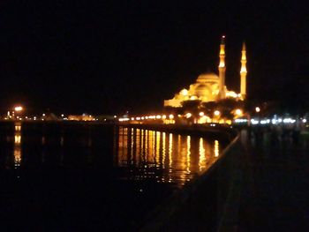 Illuminated city at night