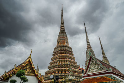 Low angle view of temple against sky