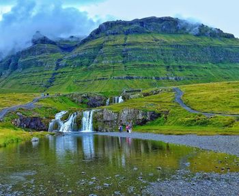 Scenic view of lake against mountain