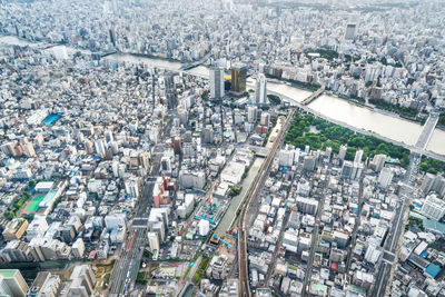 High angle view of cityscape