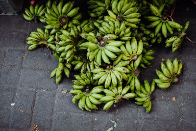 High angle view of fresh banana fruits