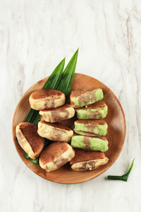 Pukis pandan chocolate is a popular traditional snack in indonesia or jajan pasar. 