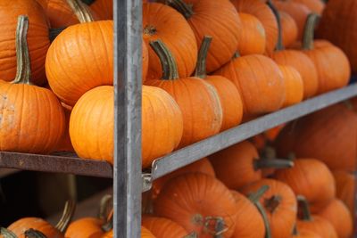 Pumpkins for sale at market stall