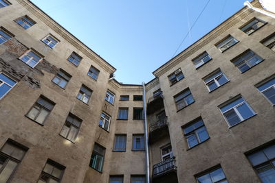 Low angle view of building against clear sky