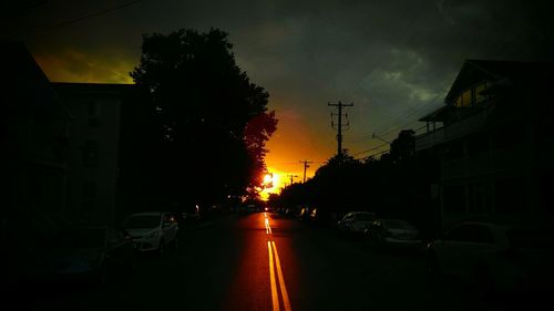 City street at sunset