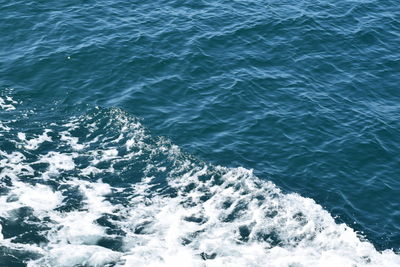 Scenic view of sea against blue sky