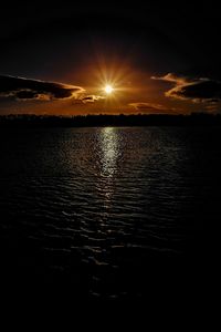 Scenic view of sunset over river