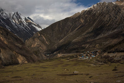 Scenic view of mountains against sky