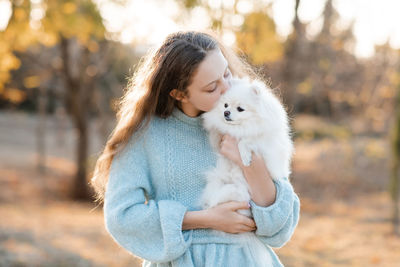 Young woman with dog