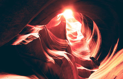 Low angle view of rock formation