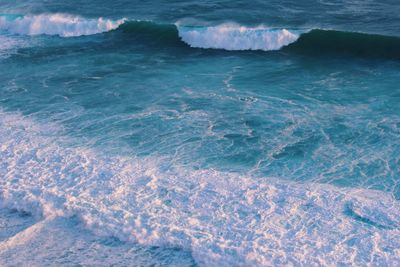 High angle view of sea waves