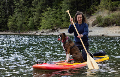 Dog on a boat