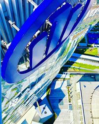 High angle view of metallic structure