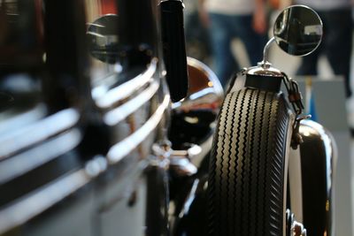 Close up of detail of a classic car