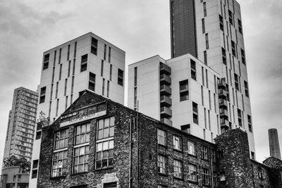 Low angle view of residential buildings against sky