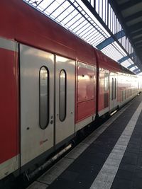 Train on railroad station platform