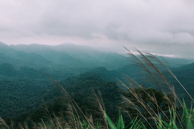 Scenic view of mountains against sky