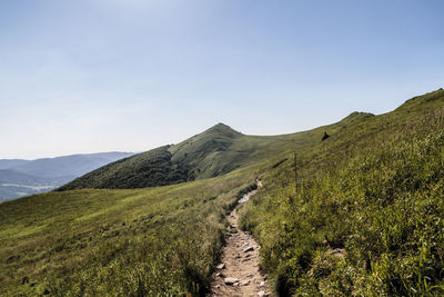 Scenic view of mountains against clear sky