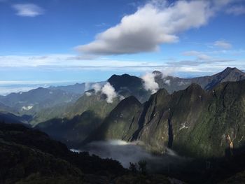 Scenic view of mountains against sky