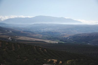 High angle view of landscape against sky