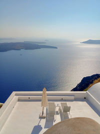 High angle view of panoramici terrace and sea against sky