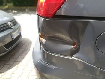 High angle view of cars on street