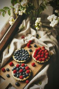 Close-up of strawberries on table