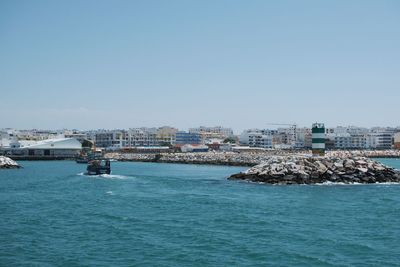 View of sea against clear sky