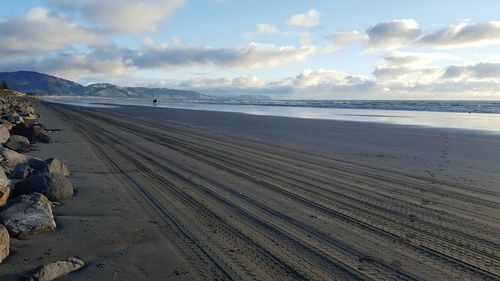 Scenic view of beach against sky