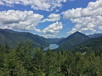 Scenic view of mountains against sky