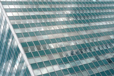 Low angle view of modern glass building in city