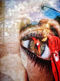 Close-up portrait of person with reflection