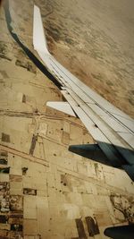 Aerial view of airport runway