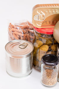 Close-up of food on white background