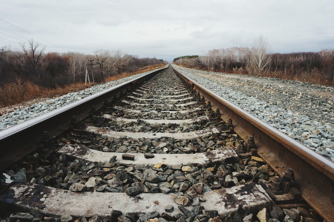 SCENIC VIEW OF RAILROAD TRACKS