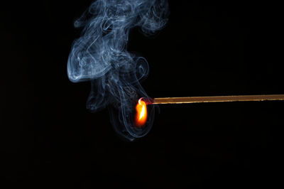 Close-up of smoke against black background