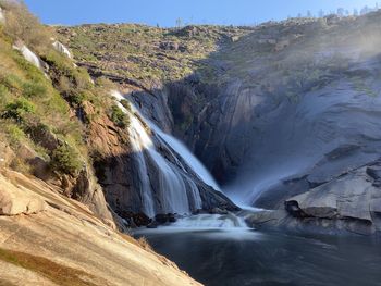 Scenic view of waterfall