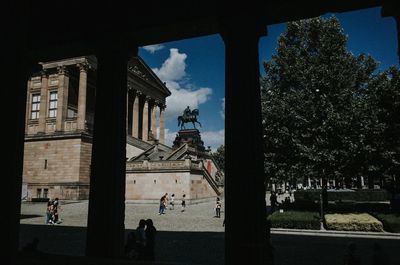 Group of people in front of building