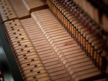 Close-up of piano strings