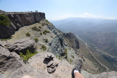 Scenic view of mountain range against sky