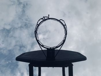 Low angle view of basketball hoop against sky