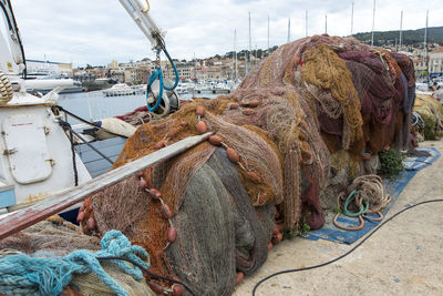 Close-up of fishing net