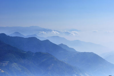 Scenic view of mountains against sky