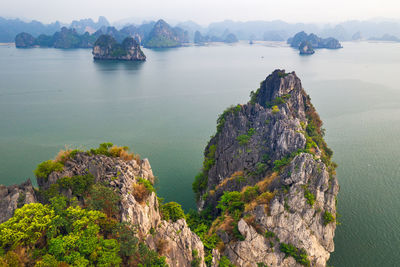 Panoramic view of sea and rocks